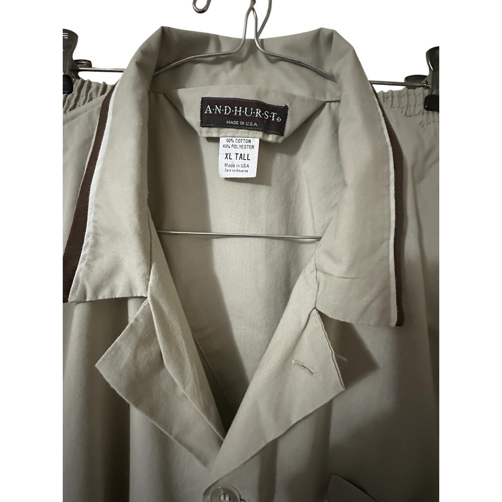 ANDHURST Lightweight Pajamas 2 Button L/S Top Stretch Snap Pants Mens XL TALL - Picture 3 of 9